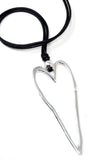 Heart Hoop Pendant Necklace Set.  Silver Necklace - 30" + Extension