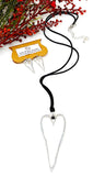 Heart Hoop Pendant Necklace Set.  Silver Necklace - 30" + Extension