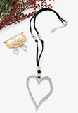 Abstract Heart Hoops Pendant Necklace Set. Silver Necklace - 30" + Extension