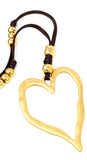 Abstract Heart Hoops Pendant Necklace Set. Gold Necklace - 30" + Extension