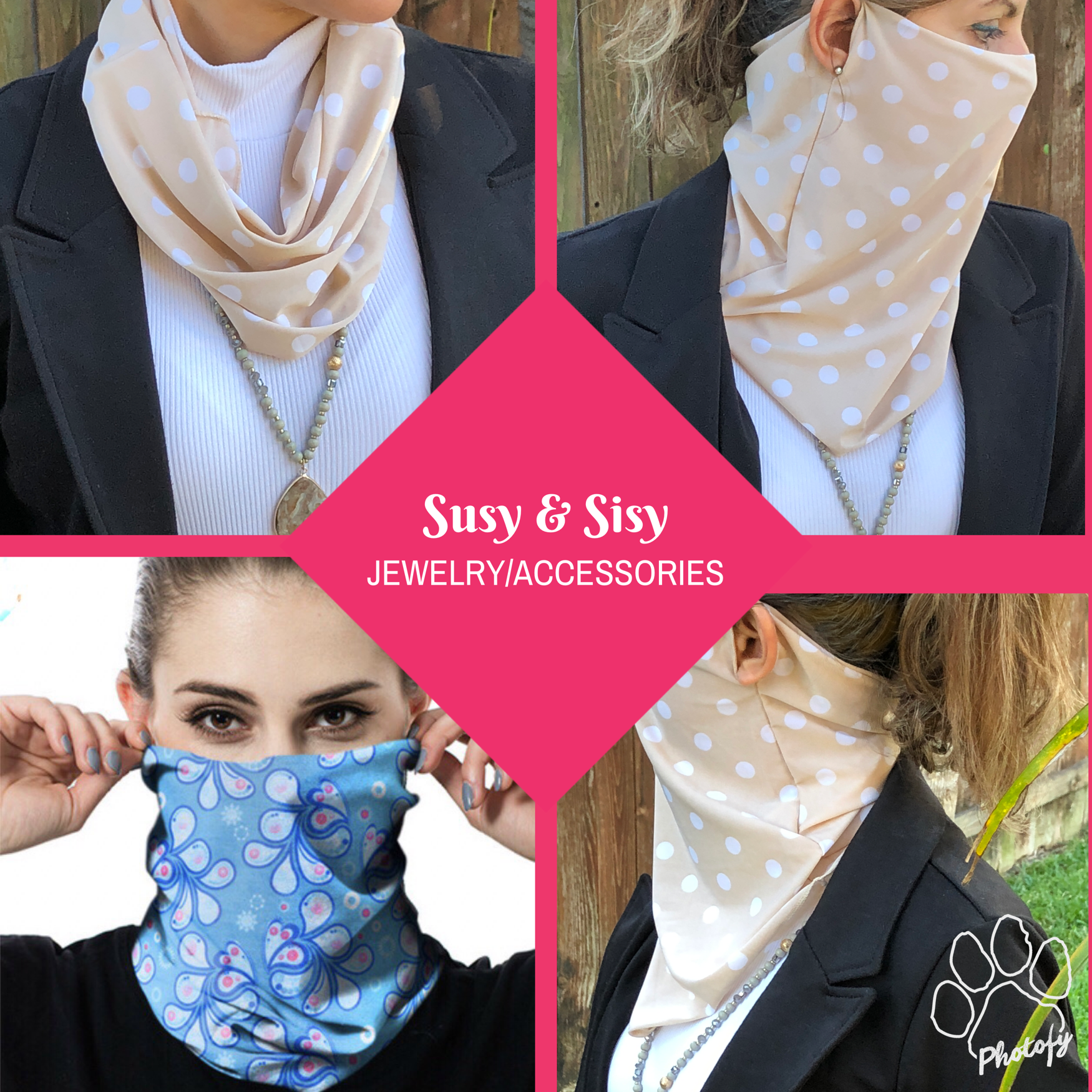 Polkadot Print Seamless Face Tube X X - Main Image