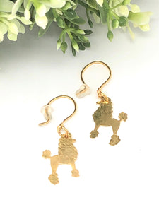14 K Gold Dipped Cut Out Heart Poodle Dog. Gold
