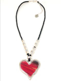 Fashion Stylish Heart Pendant Necklace and Earring Set. Silver,Red
