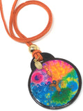 Resin Texture Print Mandala Adjustable Necklace. Orange ( ( 30" + 3" L ) (Original Price $15)