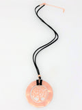 Tree of Life Pendant Long Necklace. Rosegold